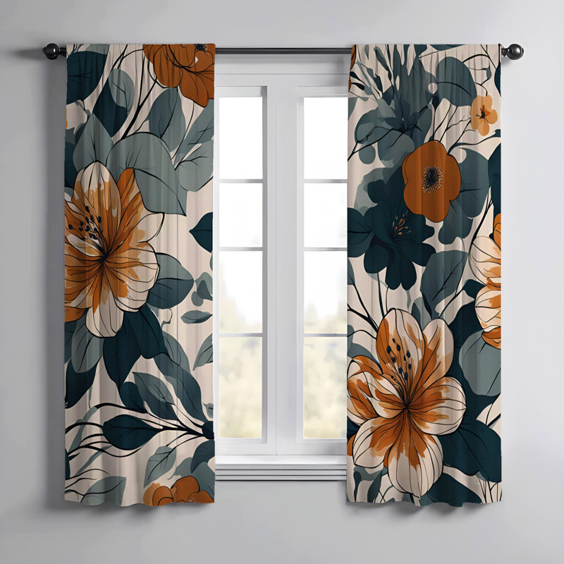 Paire de rideaux semi-transparents en polyester Efa, L 20 po x L 52 po