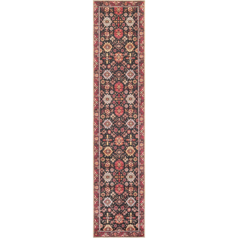 Tapis noir Aucun Hinkley, Tapis de couloir 2 pi 7 po x 12 pi