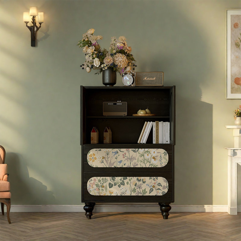 Armoire de rangement décorative en bois de pin
