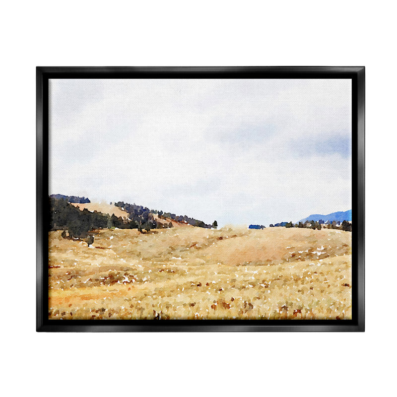 Art mural sur toile flottant campagne montagneuse du Montana par Emily Navas, H 17 po x l 21 po x P 1,7 po