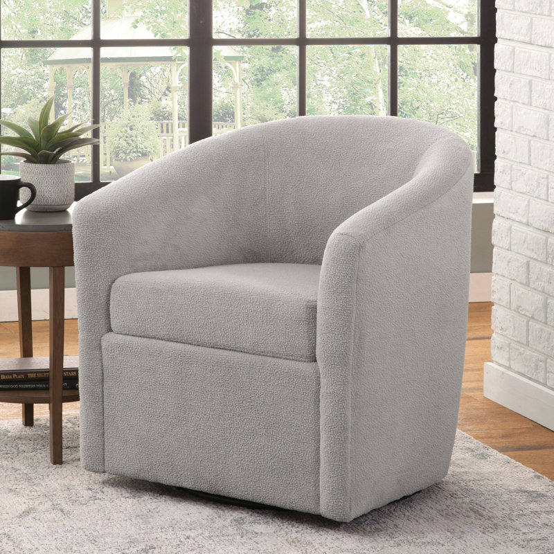 Fauteuil d'appoint rotatif Odessa, Polyester gris clair