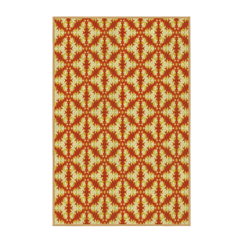 Tapis jaune / orange Vo, Rectangle 2 pi x 3 pi