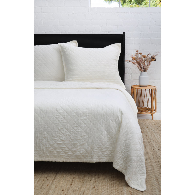 Literie Monaco, Couvre-lit pour grand lit, Ivoire