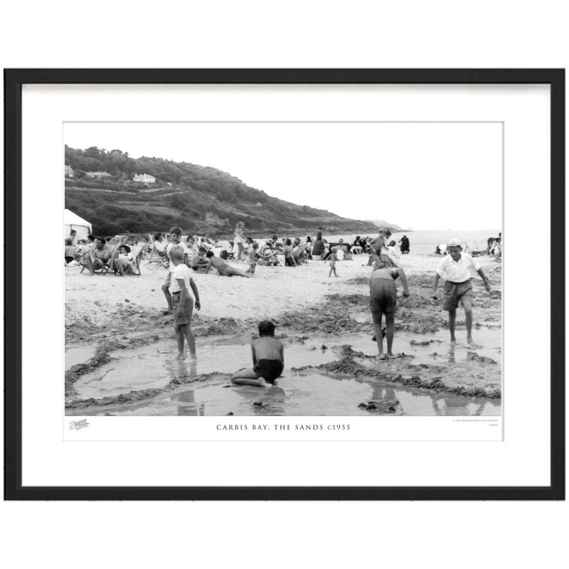 Carbis Bay, The Sands C1955 - Single Picture Frame Print on Wood, 28cm H x 36cm W x 2.3cm D