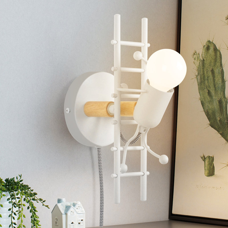 Modern Industrial Decorative White Ant Design Wall Light For Kids Room, White