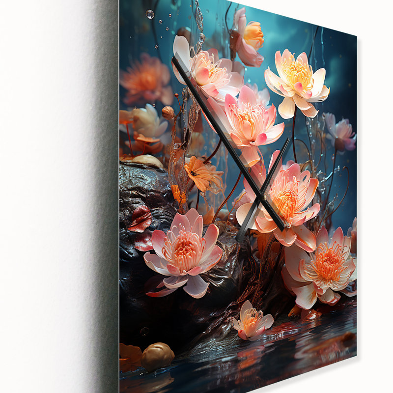 Irva - Horloge murale florale, H 32 po x l 16 po x P 1 po