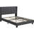 Upholstered Bed Frame with Channel Tufted Headboard-77082585-77082534
