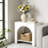 2 Tier Wood End Side Table With Innovative Arched Design-122805755