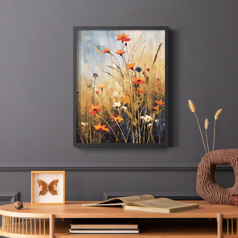 Série FLORAL DCCDXIV - reproduction encadrée de qualité supérieure - prête à être accrochée - aucun clou requis