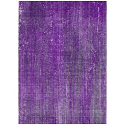 3' X 5' Purple Striped Washable Non Skid Indoor Outdoor Area Rug