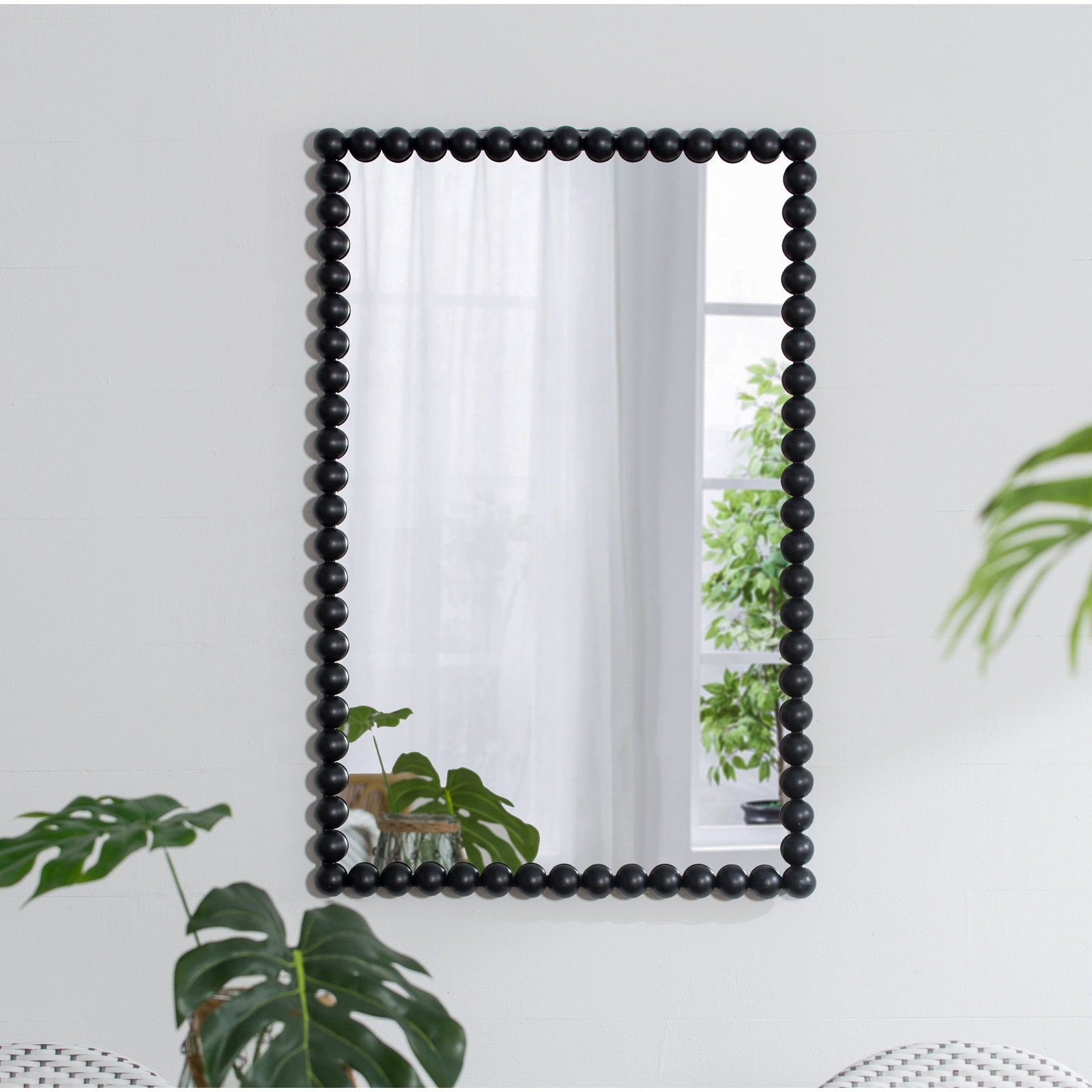 Sanne Vanity Mirror, Satin Black, 36" H x 24" W