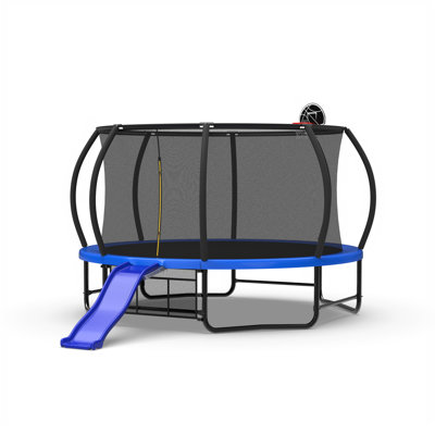Trampoline d'extérieur, bleu