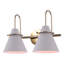 Salem 2-Light Dimmable Brass/Gray Vanity Light
