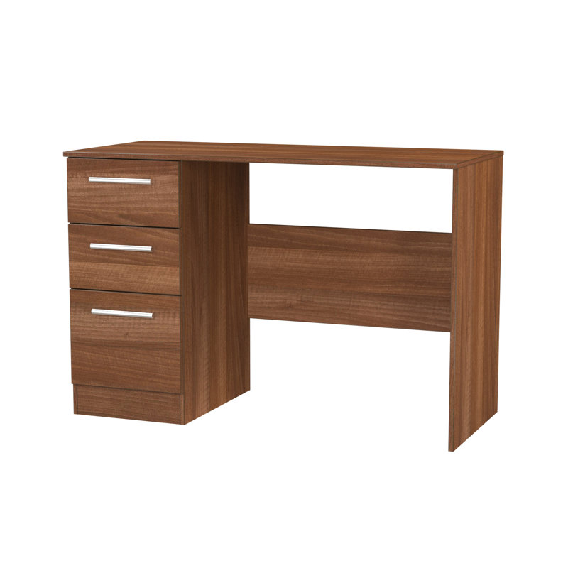 Bhaga 3 Drawer Desk (Ready Assembled), Noche Walnut