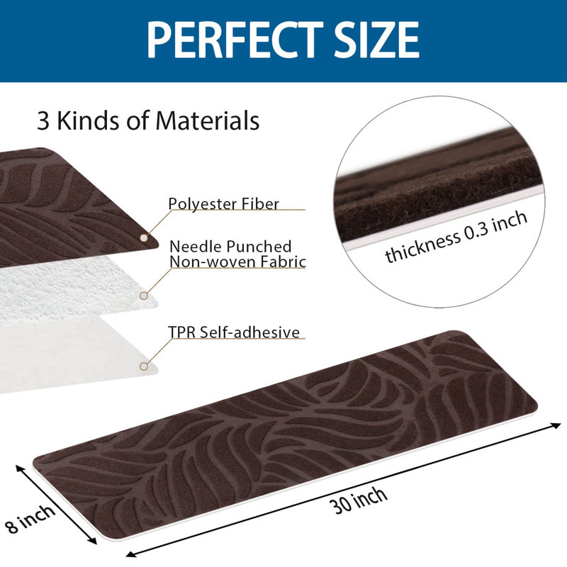 Burridge Non-Slip Stair Tread, Brown