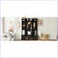 Arbre d'entrée 4 en 1 avec 6 crochets, 13 casiers et amp; Tablettes réglables | Noir + noyer foncé | Espace de vie principal-1260141471