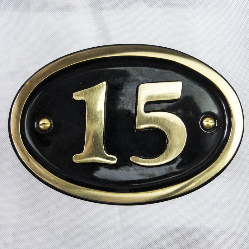 Tyrinia 10cm H Reflective Aluminum House Number, 15