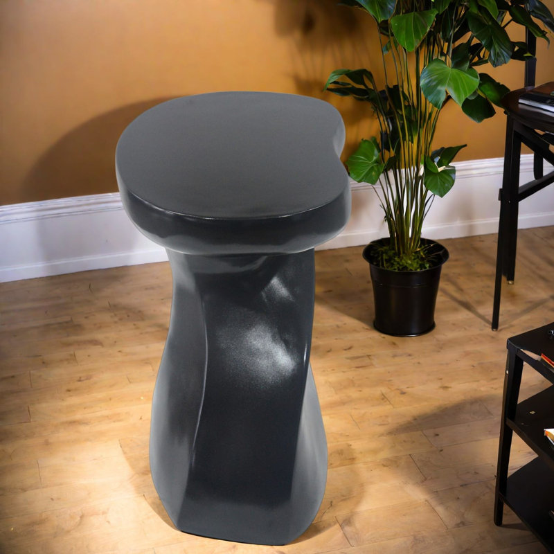Tables de bout sculpturales, MGO brun antique, table d'appoint torsadée moderne pour la maison, Noir * Noir