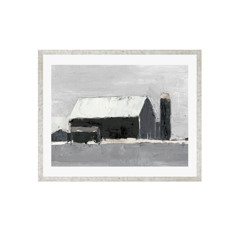 Dynamic Barn I Painting by Ethan Harper, 12"H x 12"W, Pattern Silver