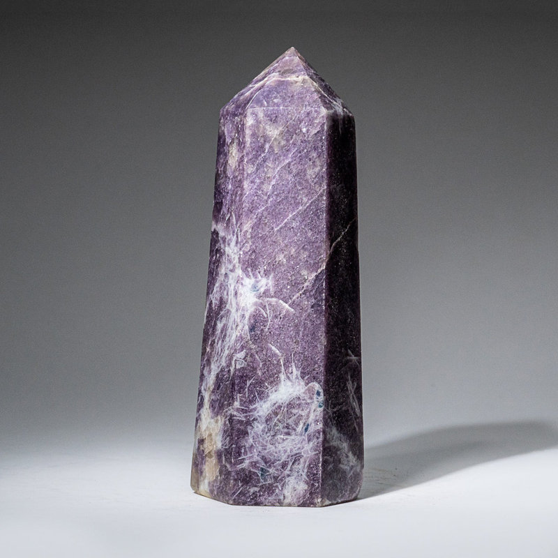 Genuine Polished Lepidolite Point from Madagascar (1.9 Lbs), 7.25" H x 3" W x 2.25" D