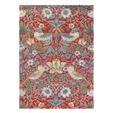 Wool Floral Area Rug in Red