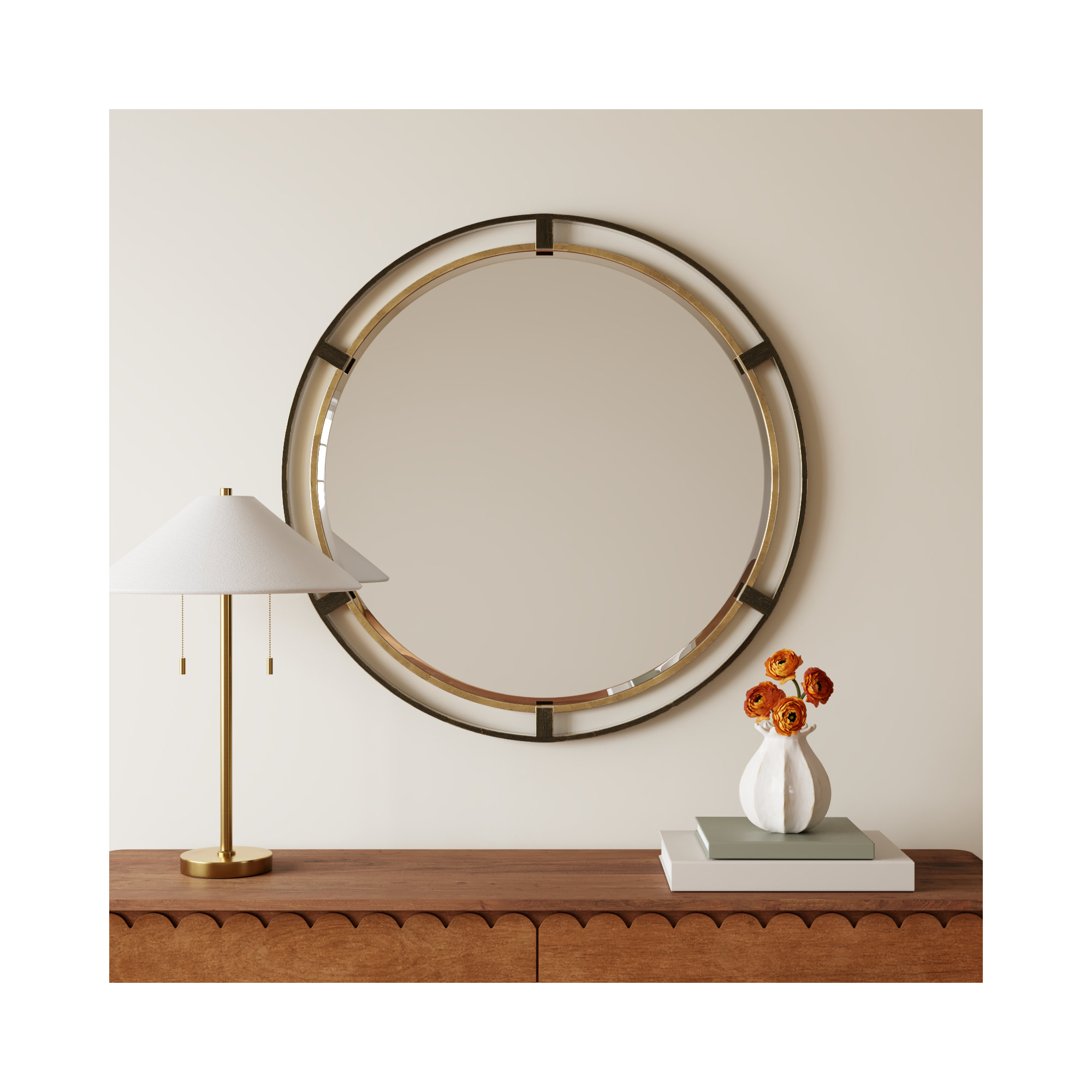 Cavil Metal Round Wall Mirror