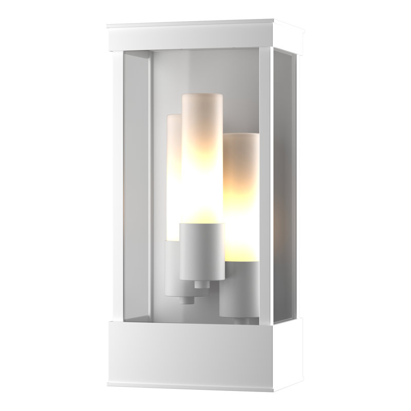 Portico Outdoor Wall Lantern, 23" H x 9.8" W x 7.1" D, Opal, Coastal White