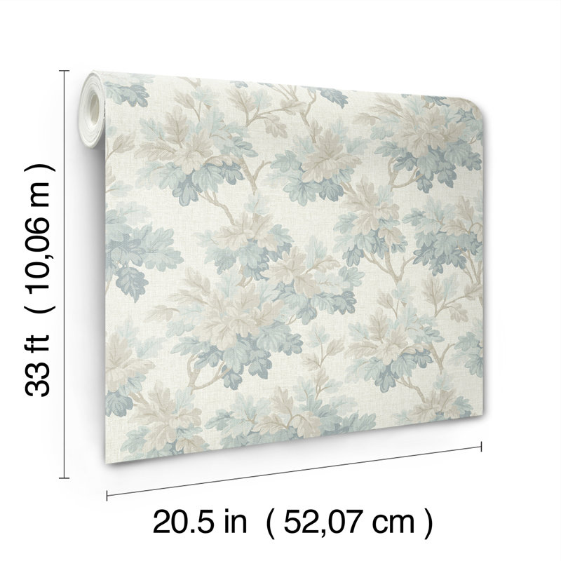 Oakcliff Stone Leaf Trail Wallpaper, Blue