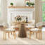 Ensemble de table de salle à manger ovale extensible, table de salle à manger en panneau de fibres à densité moyenne ronde à ovale de 39,37 po à 70,87 po, mobilier de salle à manger de luxe moderne et peu encombrant-129434334-129434335