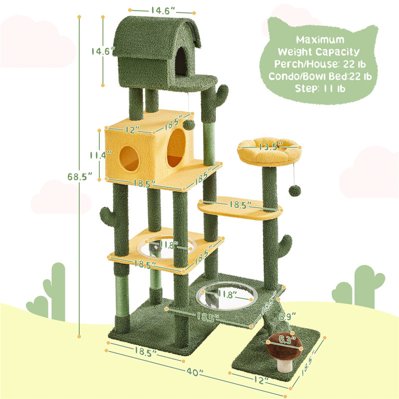 Cheadle 68.5'' H Cat Tree