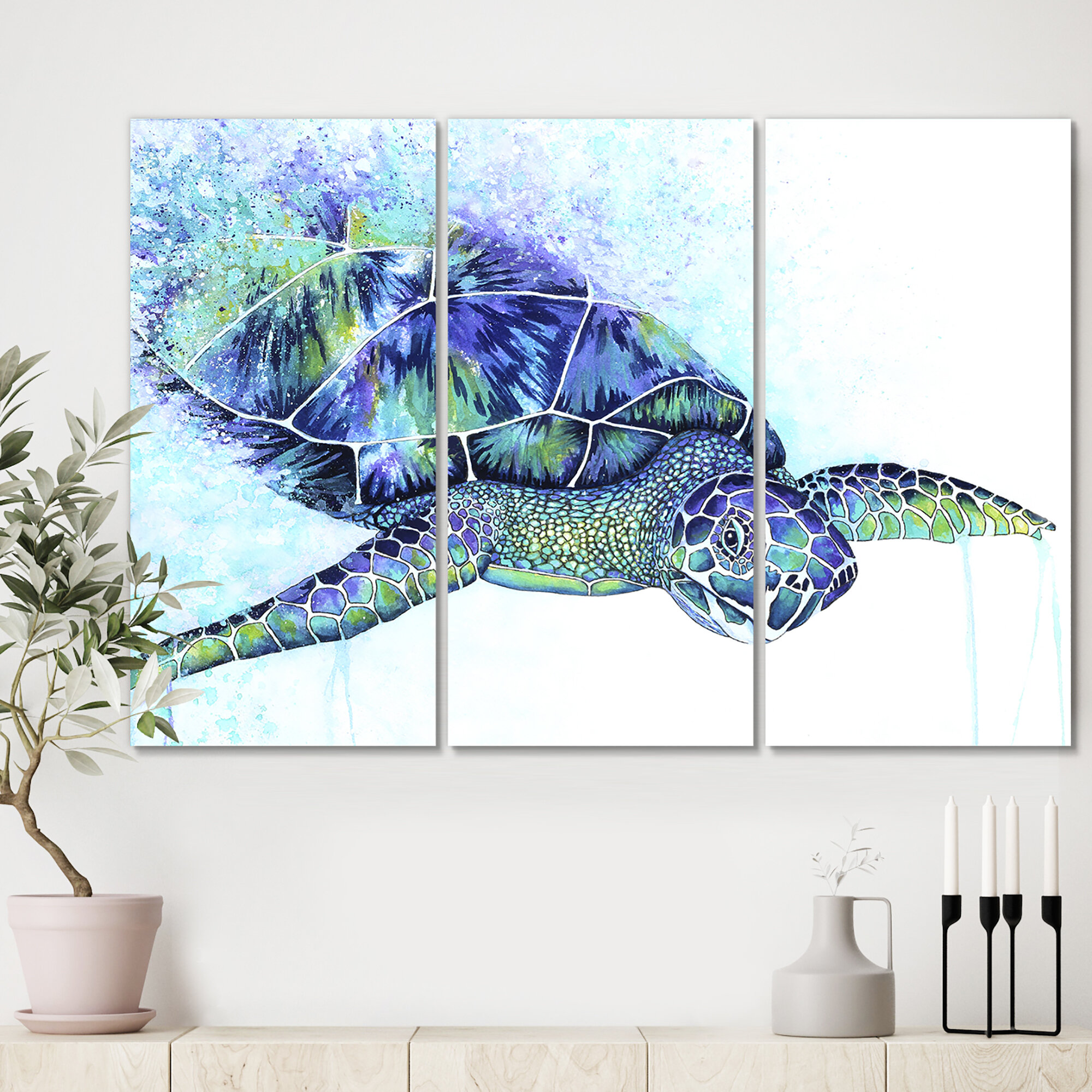 3 piece turtle wall art