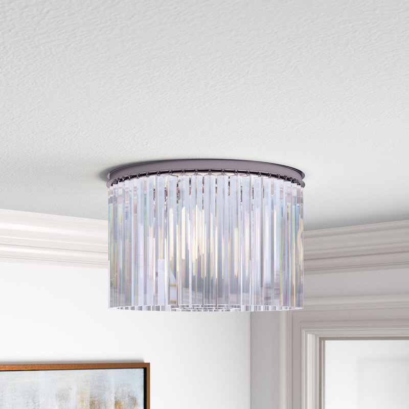 Yazmin Flush Mount, Crystal (Clear), Polished Nickel