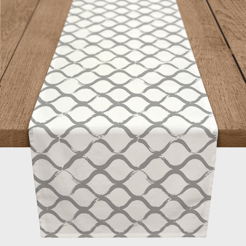 Chemin de table résille bleu marine, Gris, 90 po x 16 po, 19