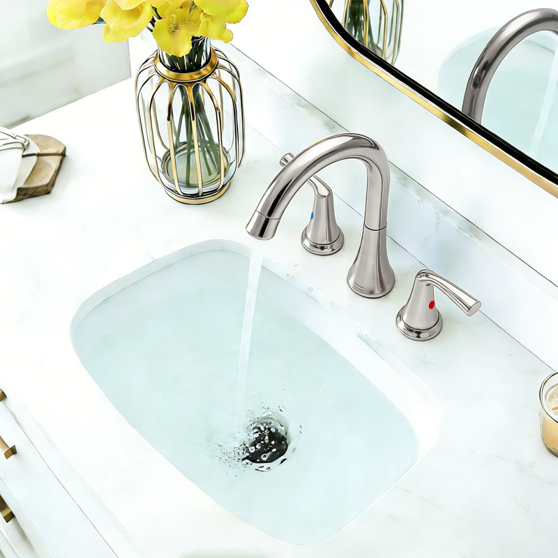 Widespread 2-handle Bathroom Faucet with Drain Assembly, Chrome