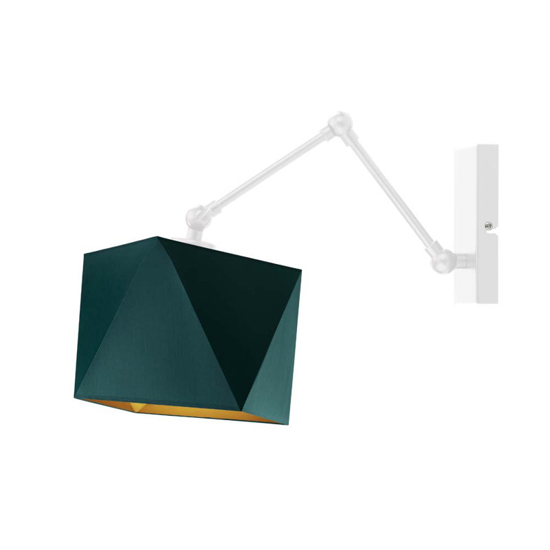 Zader Armed Sconce, White, Green