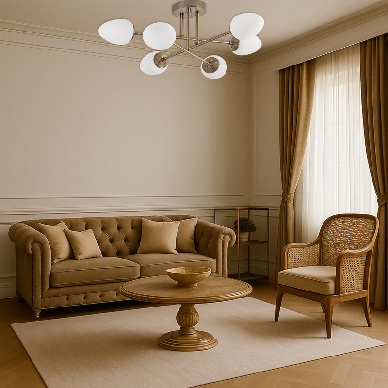 Lustre 6 lumières, Rétro