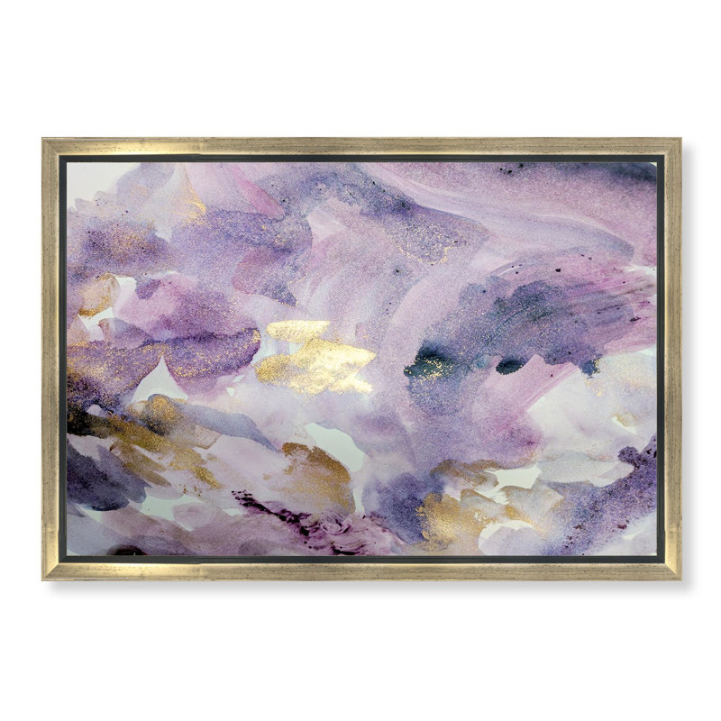 «Abstract Carry Away Amethyst Watercolor», reproduction d'art graphique sur toile flottante, H 12 po x l 17 po x P 0,5 po