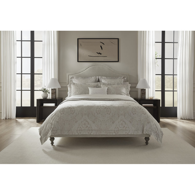 Amaro Linen Lumbar Pillow Cover & Insert, White/Taupe