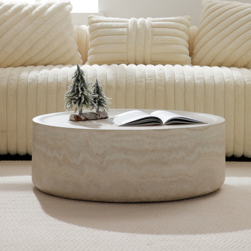 Table basse Gyden, H 12 po x L 39,4 po x l 39,4 po, Crème, crème