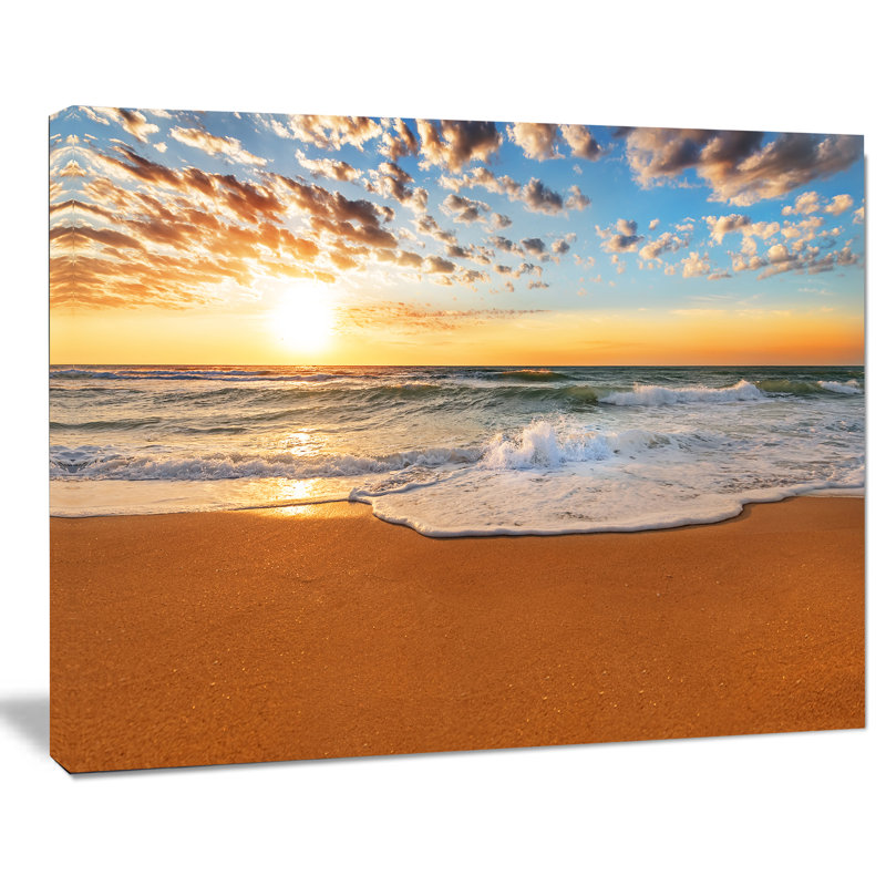 Incroyable bord de mer sous un ciel nuageux - Reproduction de photo sur toile tendue, H 20 po x l 20 po x P 1 po