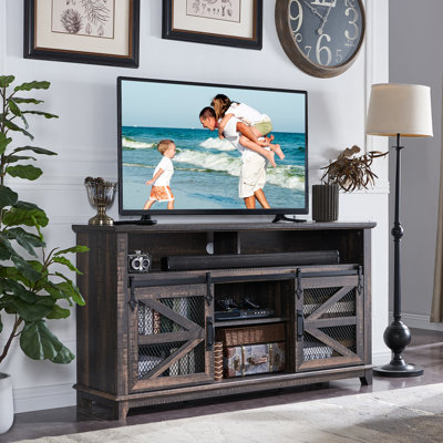 Meuble télé Castillo de 58 po pour porte de grange coulissante 75 po Castillo, tablettes réglables pour le salon