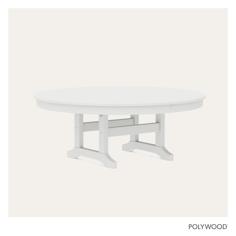 POLYWOOD Round Conversation Table, White, 48"