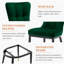 Chaise de salle à manger rembourrée et revêtue de velours-1209405583