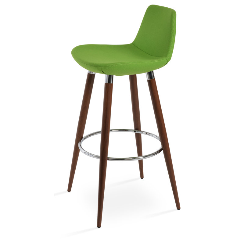 Tabouret de bar et de comptoir Pera Ana, Pistache, Tabouret de bar (siège d'une hauteur de 28,7 po), Noyer