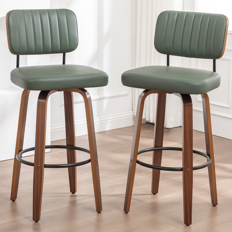 Swivel Bar Stool, Green, Counter Stool (66.8cm Seat Height)