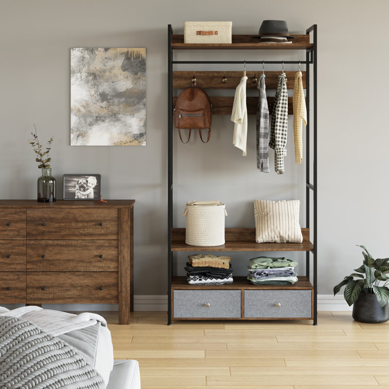 90cm Clothing Rack, Walnut