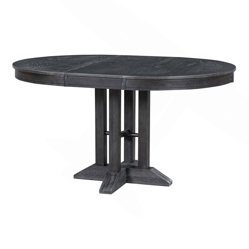 Table de salle à manger extensible de style campagnard pour la cuisine et la salle à manger avec bureau en panneau de fibres à densité moyenne et structure en bois d'hévéa pour soutenir les réunions de famille