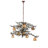 48" Wide Pine Branch 8 Light Custom Chandelier