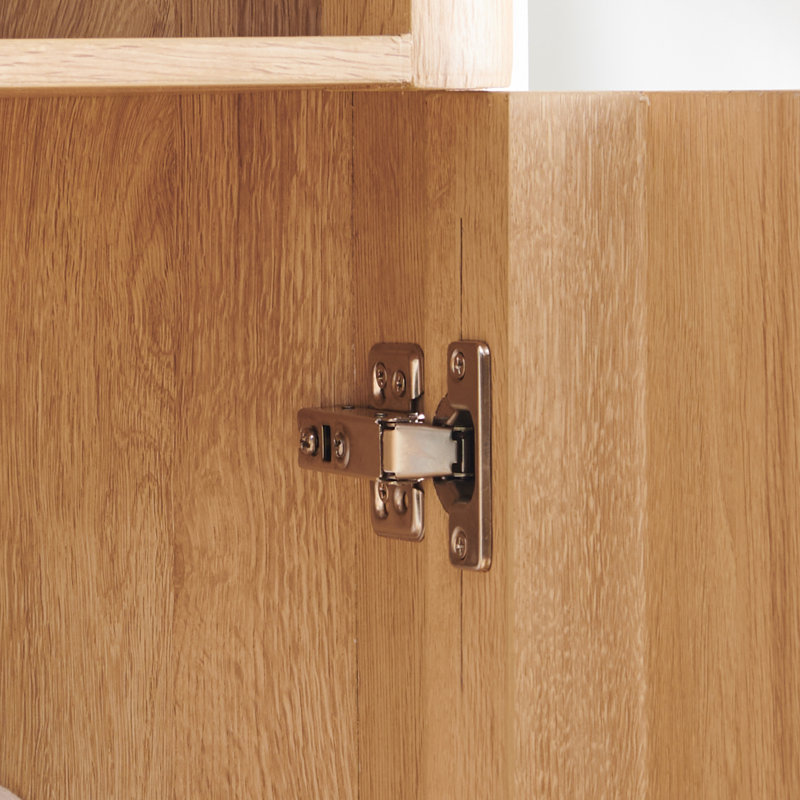 Modern 2 - Door Corner Accent Cabinet, Space-Saving Storage Cabinet with Adjustable Shelf, Natural Oak, Natural Oak