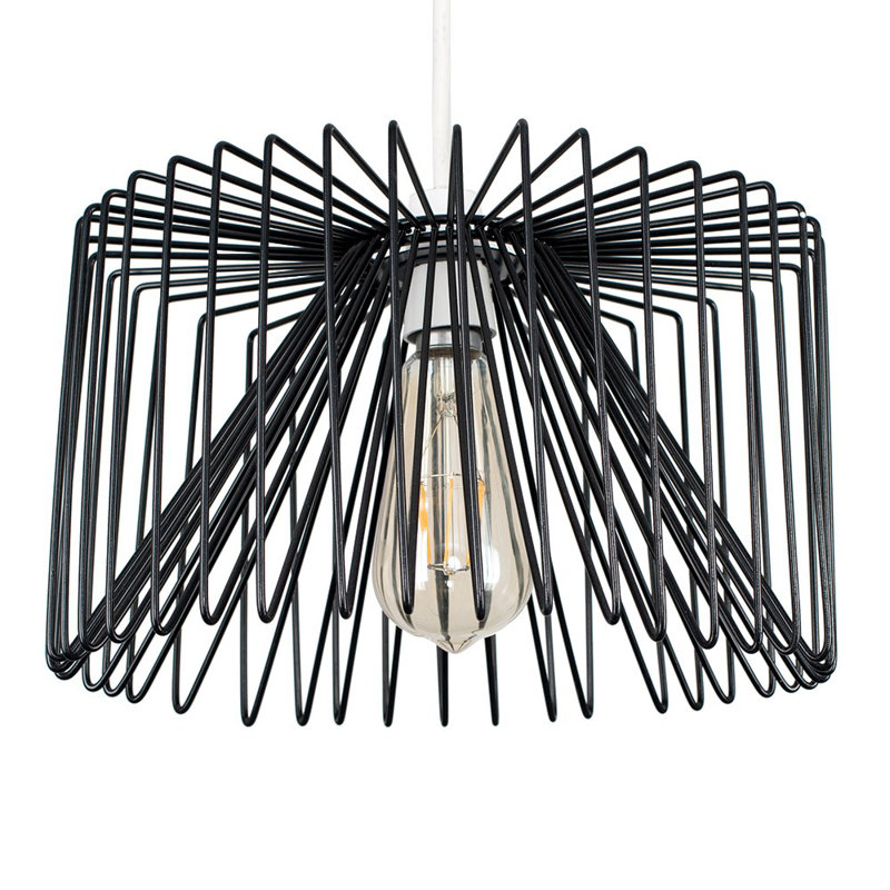 Ayoub 1 - Light Black Drum Pendant, Not Included